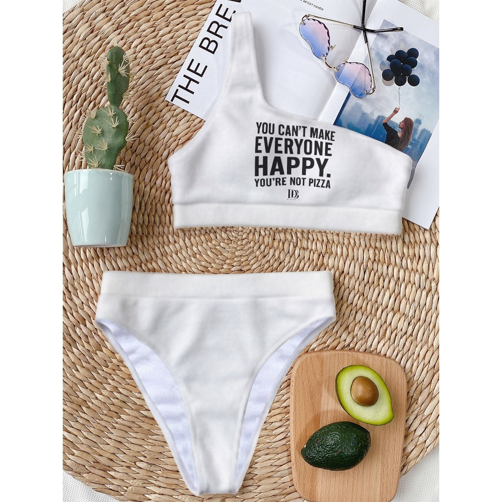 You can’t make everyone happy you are not pizza Women Bikini With Single Shoulder