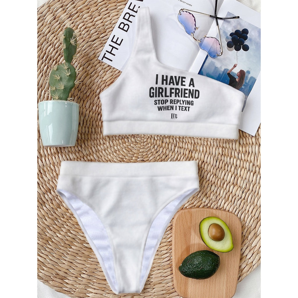 I have a girlfriend stop replying when i text Women Bikini With Single Shoulder