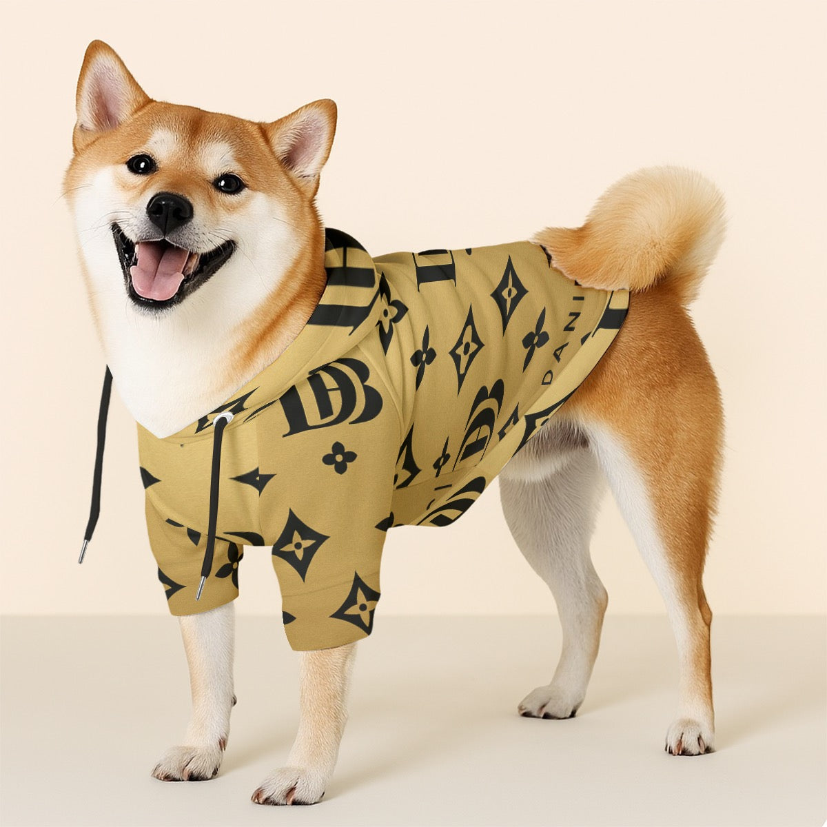 Daniele Bucci black and gold Pet Hoodie Sweatshirt