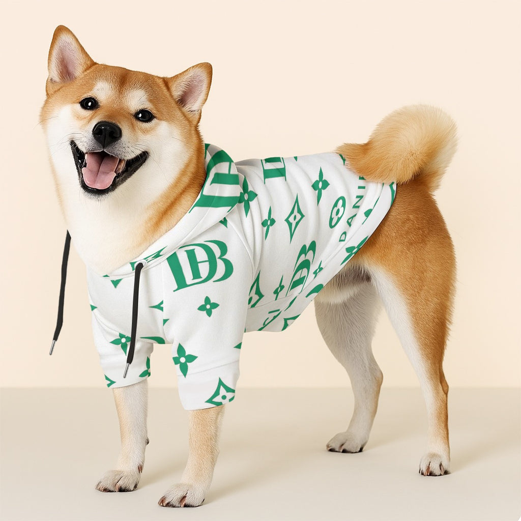 Daniele Bucci white and green Pet Hoodie Sweatshirt