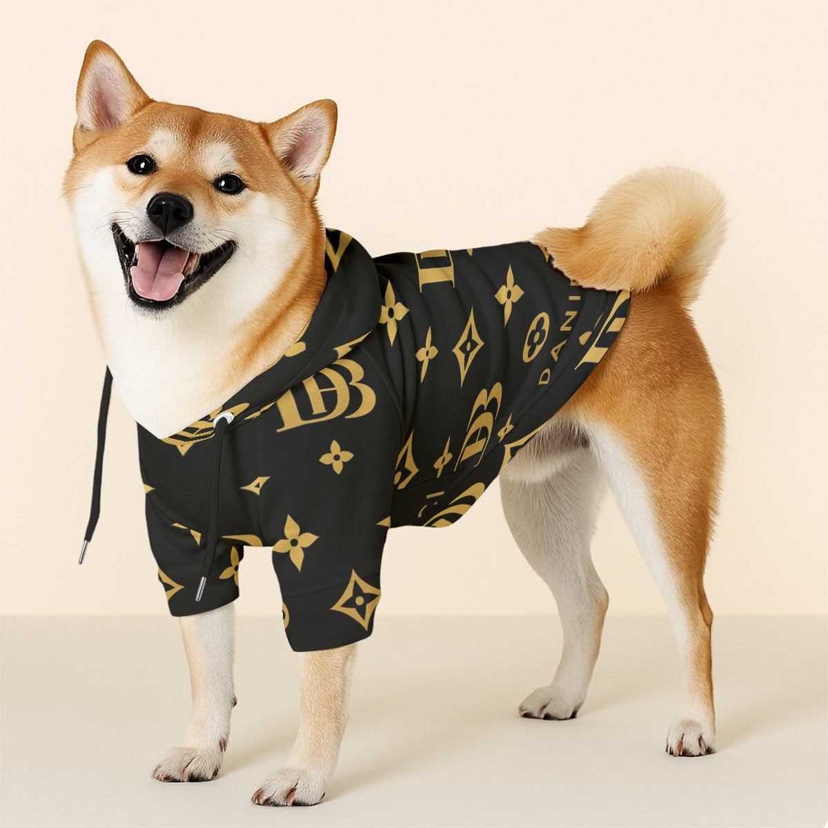 Daniele Bucci black and gold Pet Hoodie Sweatshirt
