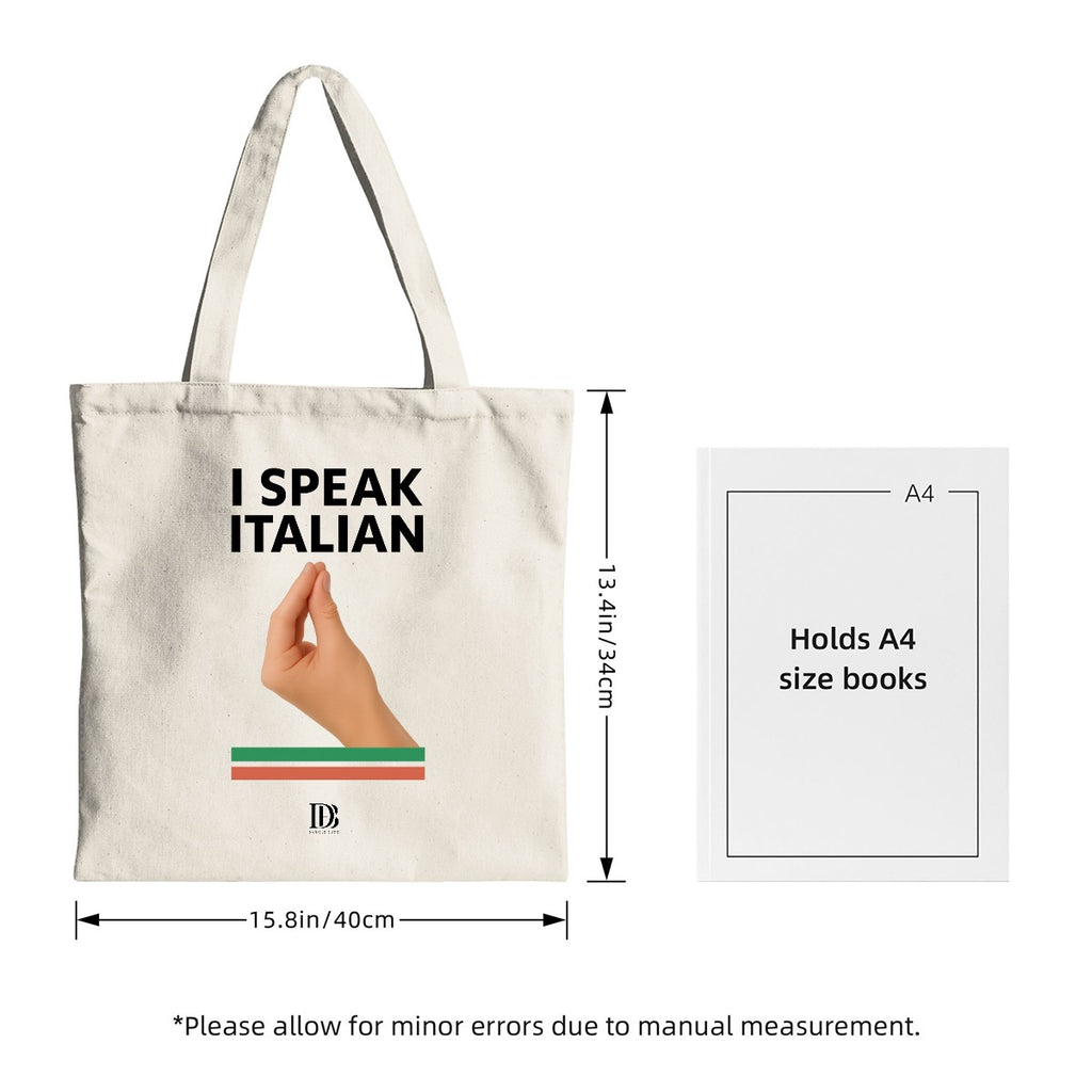 I speak Italian shopping bag