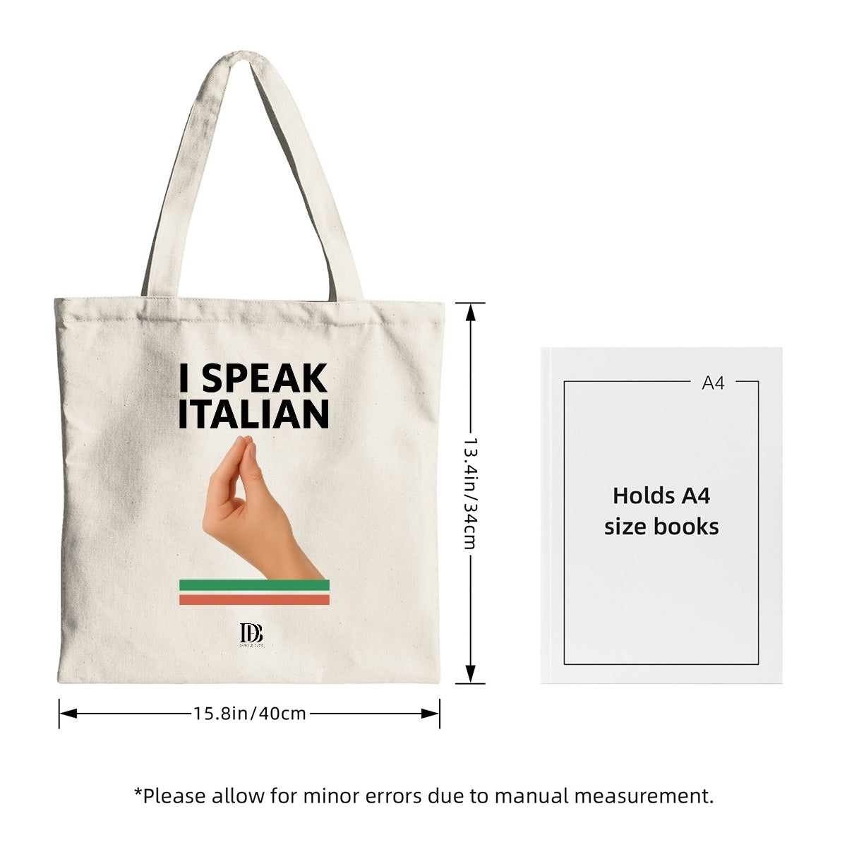 I speak Italian shopping bag