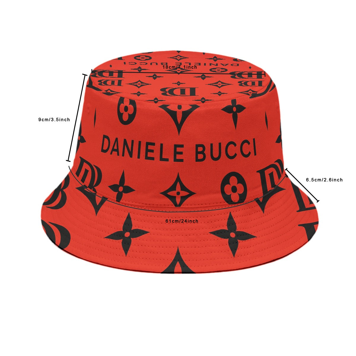 Daniele Bucci red and black Bucket Hat