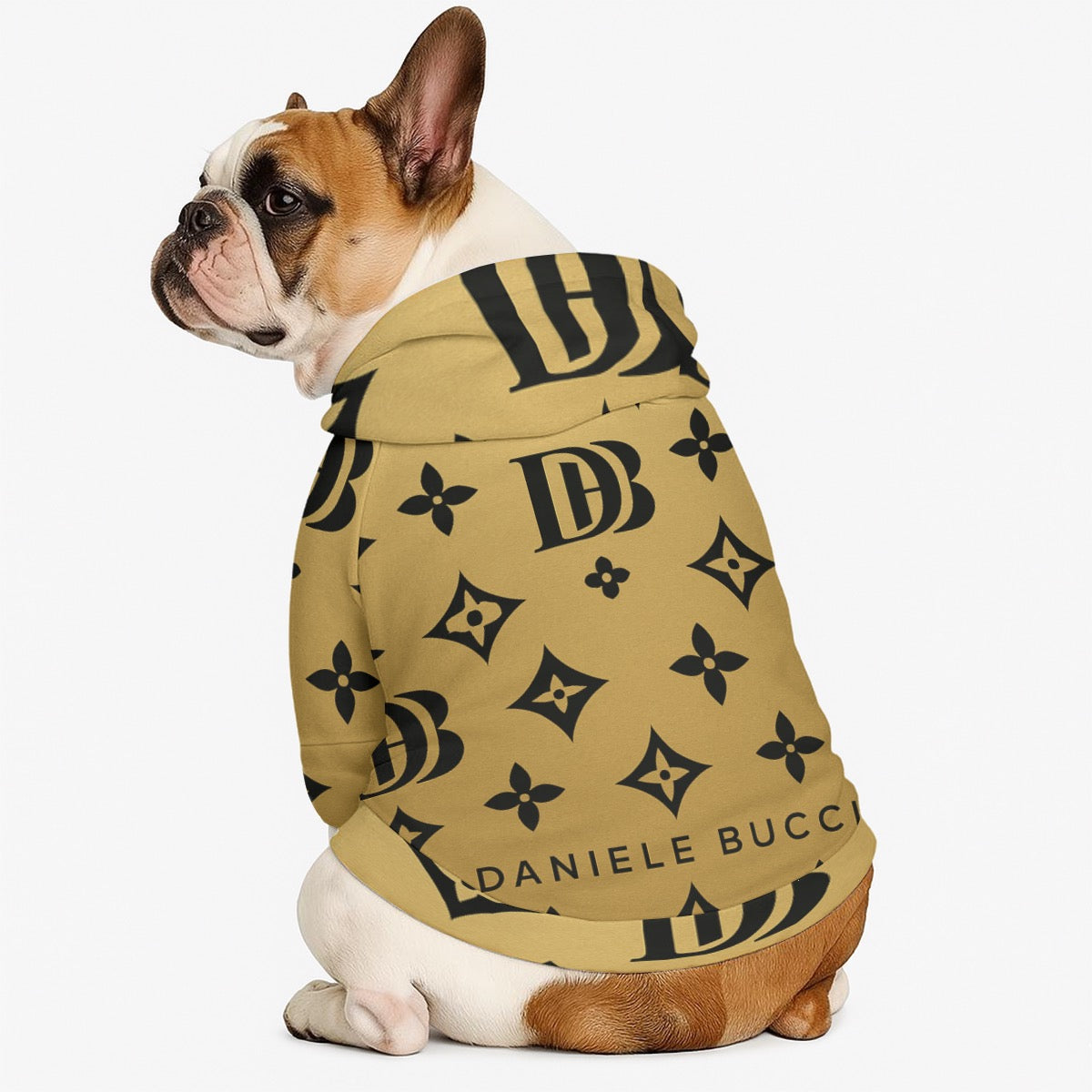 Daniele Bucci black and gold Pet Hoodie Sweatshirt