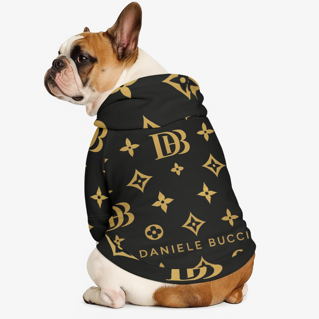 Daniele Bucci black and gold Pet Hoodie Sweatshirt