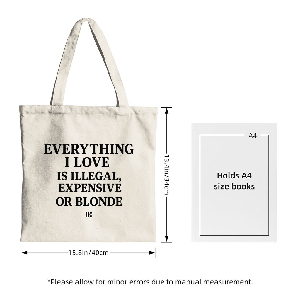 Everything I love is illegal shopping bag