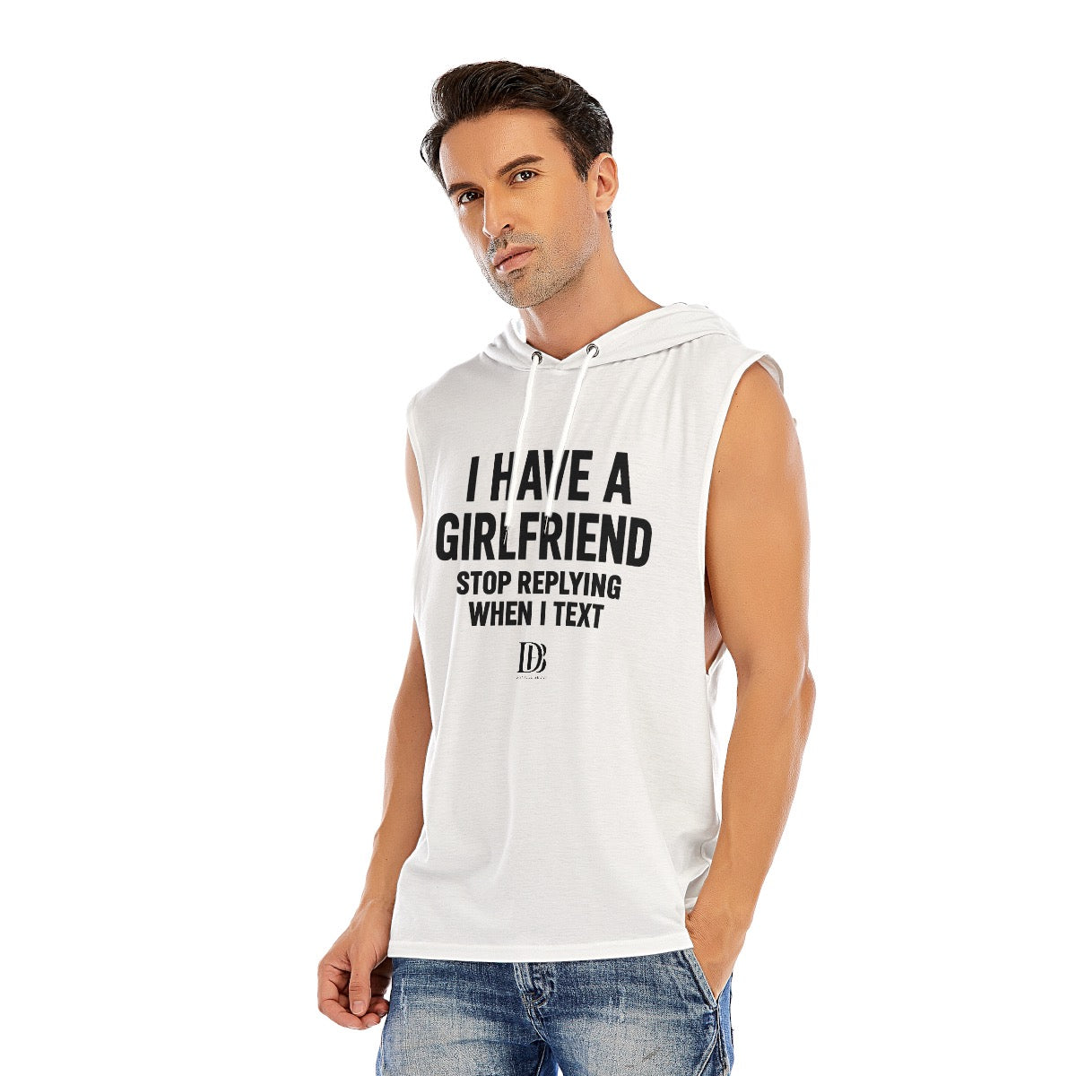 I have a girlfriend stop replying when i text unisex Sleeveless Pullover Hoodie