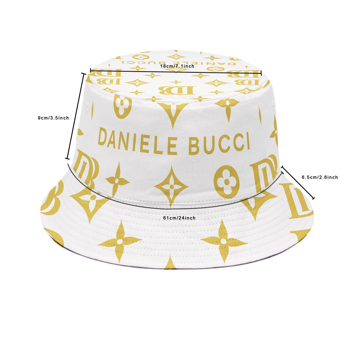 Daniele Bucci gold and white Bucket Hat