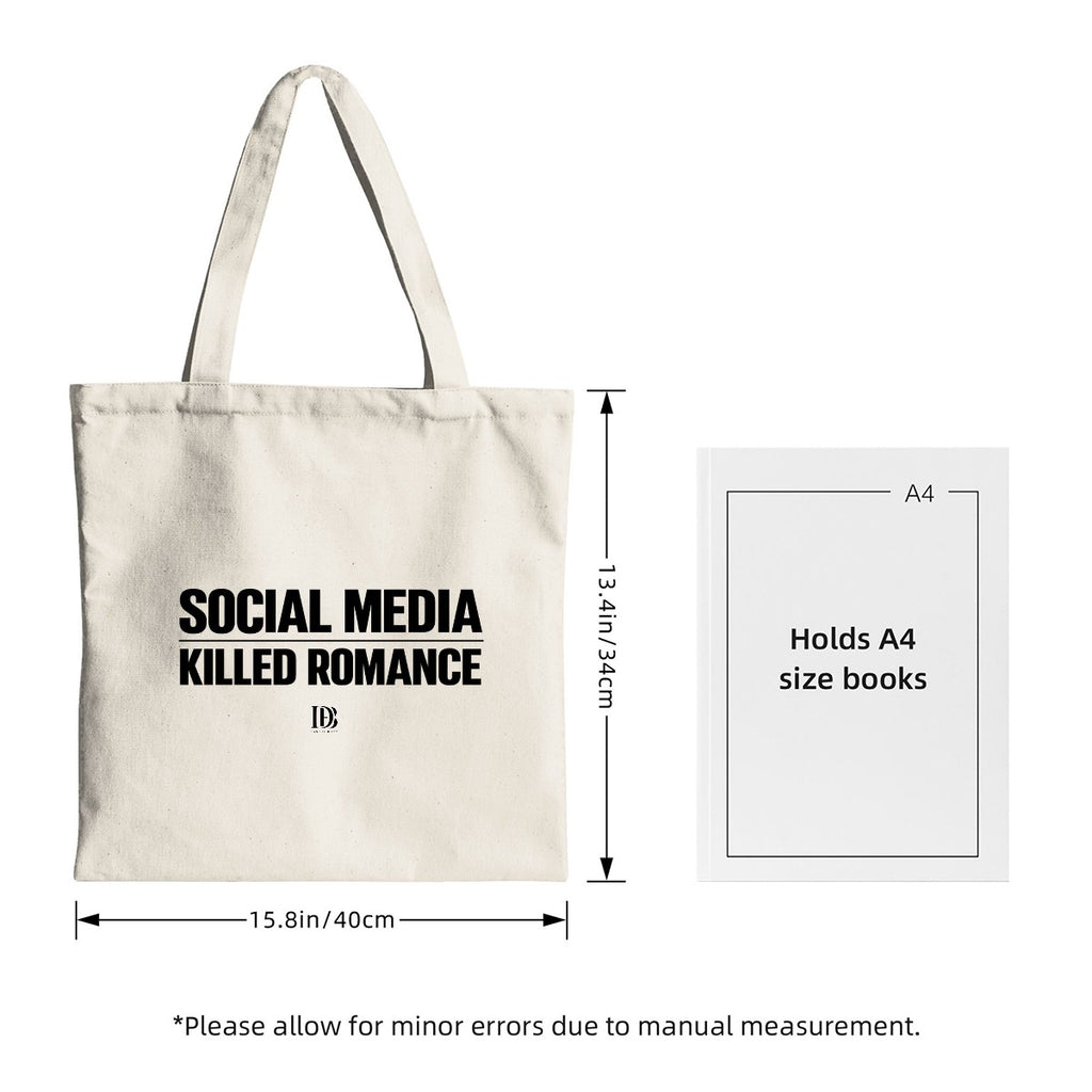 Social media killed romance shopping bag
