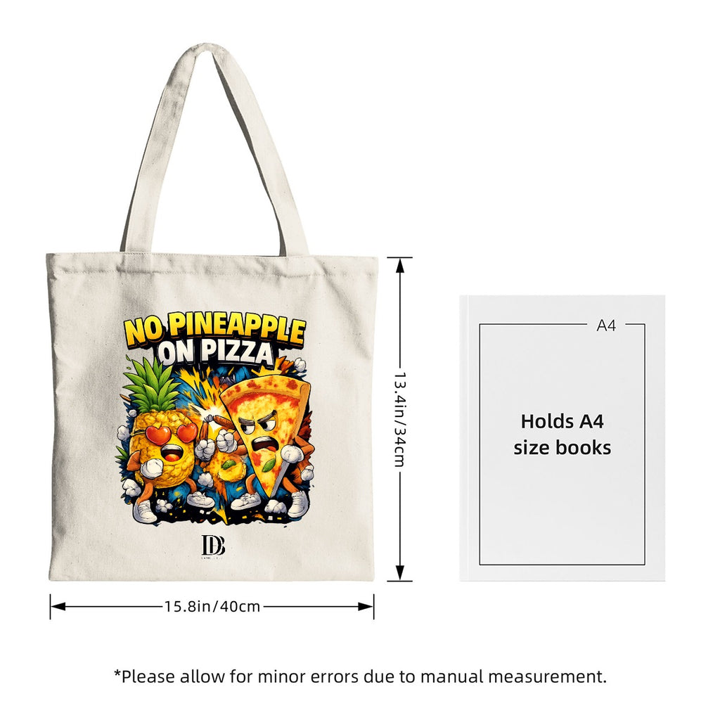 No pineapple on pizza shopping bag