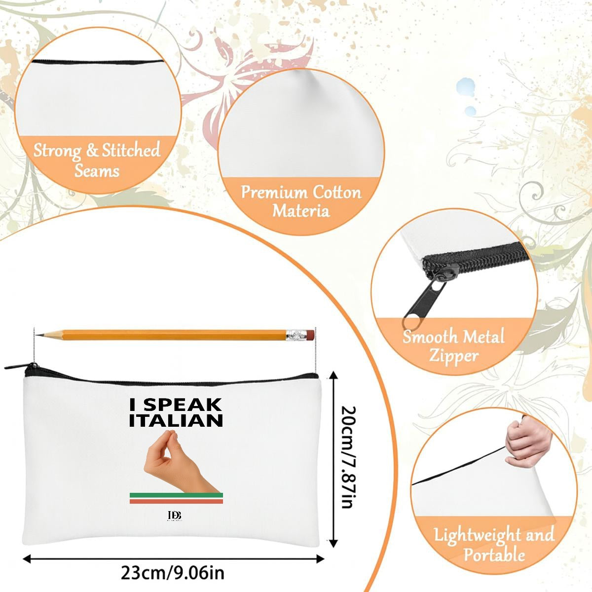 I speak Italian Travel Organizer bag