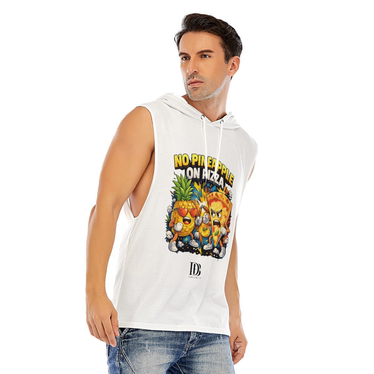 No pineapple on pizza unisex Sleeveless Pullover Hoodie