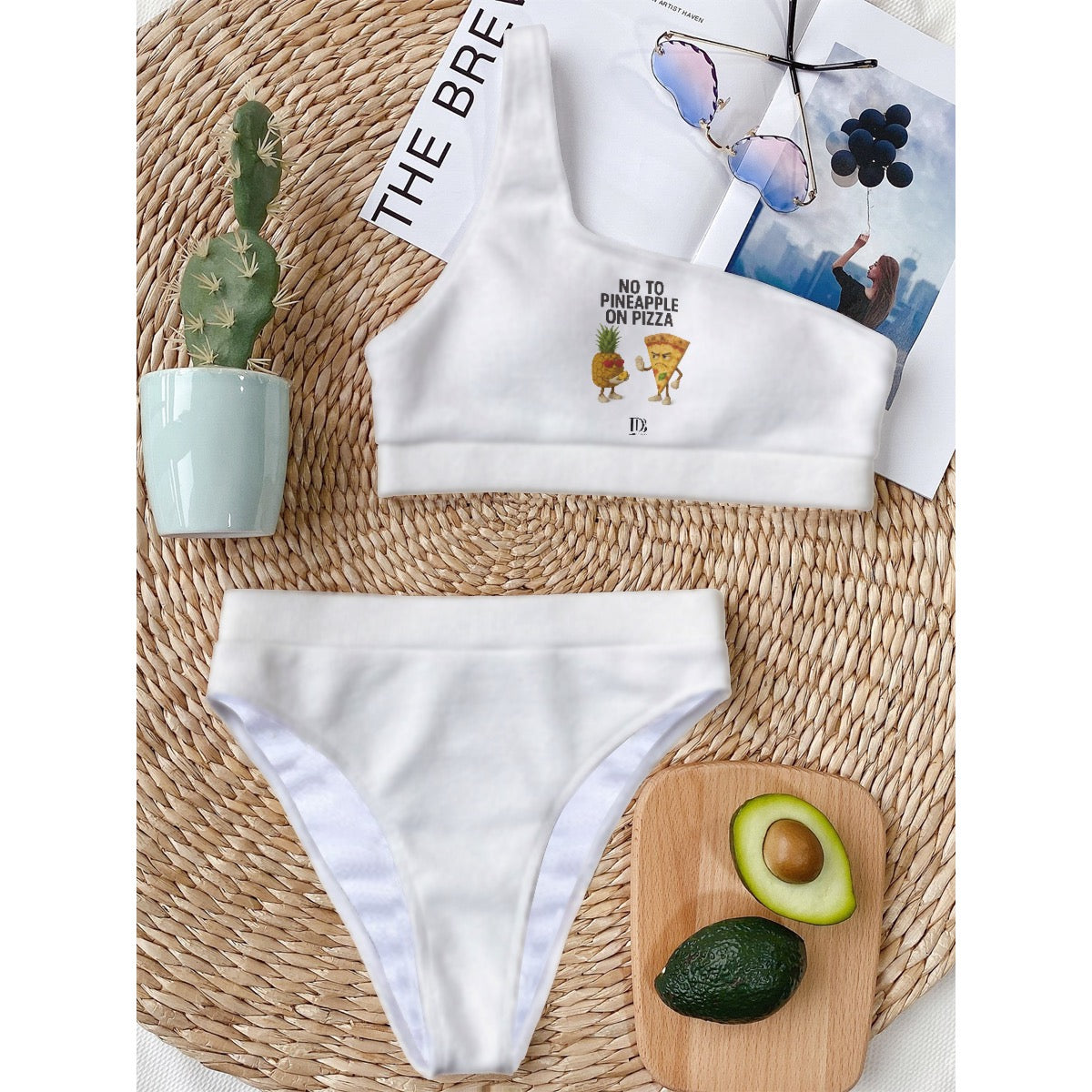 No to pineapple on pizza Women Bikini With Single Shoulder