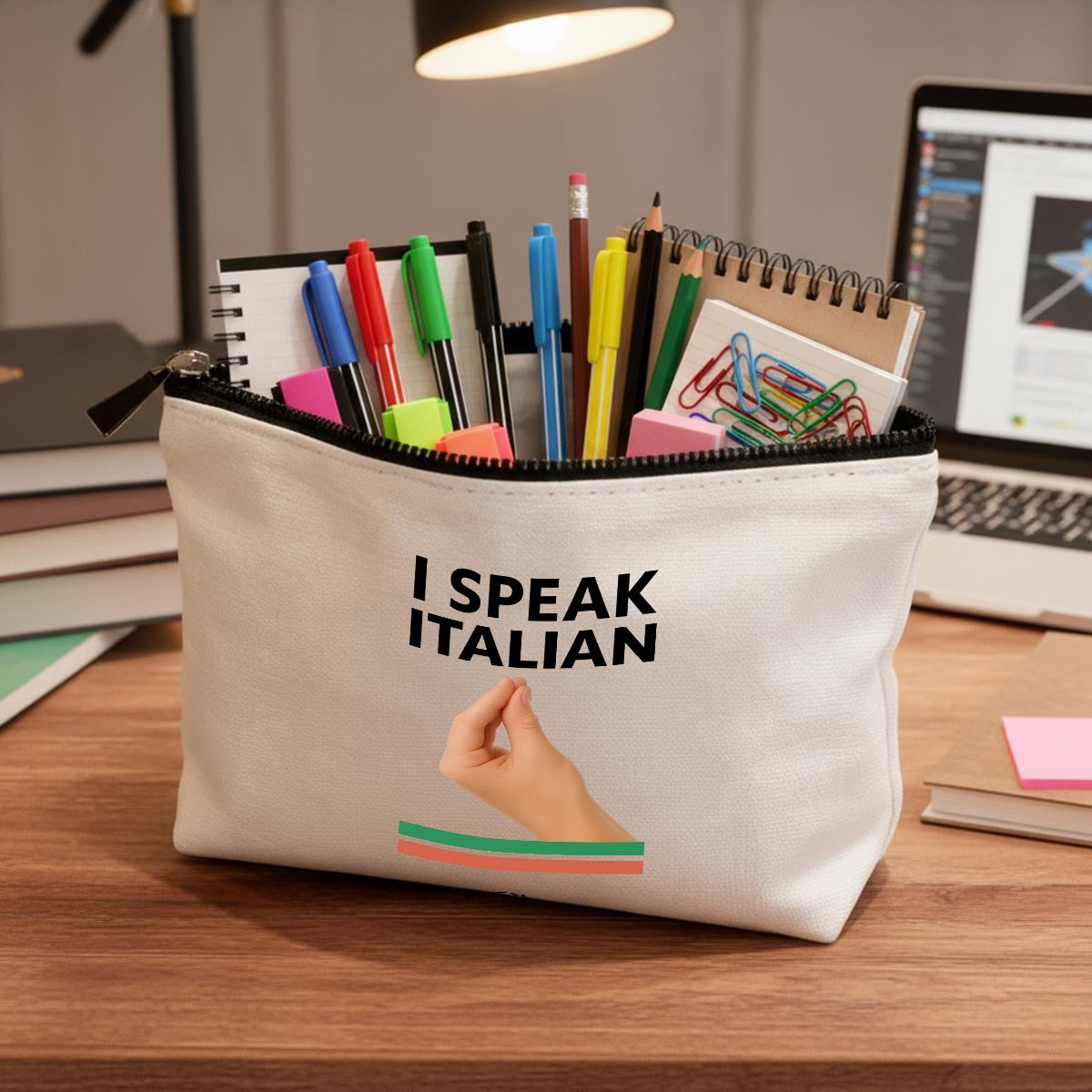 I speak Italian Travel Organizer bag