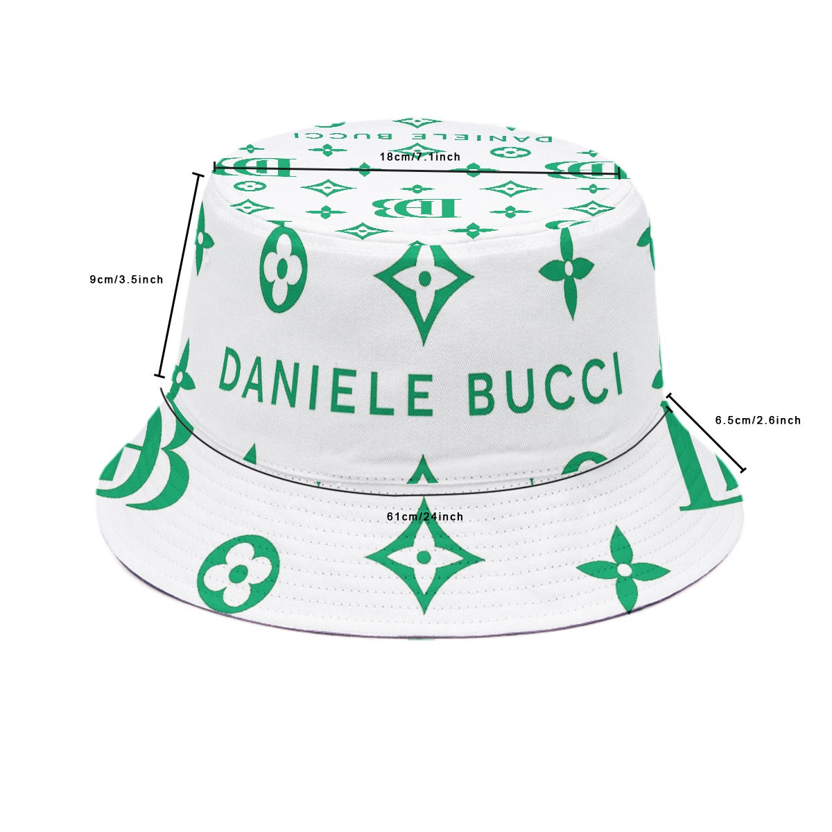 Daniele Bucci white and green Bucket Hat