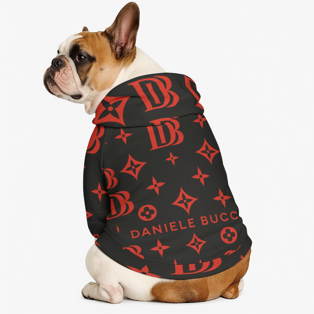 Daniele Bucci red and black Pet Hoodie Sweatshirt