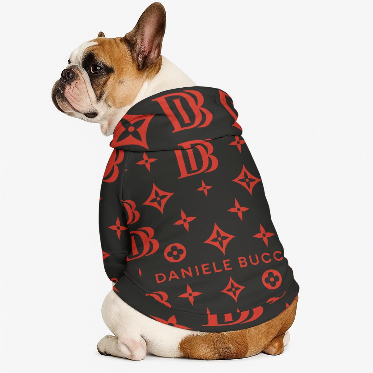 Daniele Bucci red and black Pet Hoodie Sweatshirt