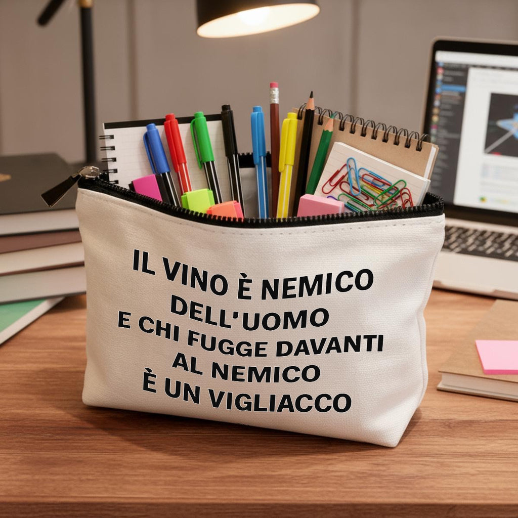 Il vino è nemico dell’uomo e chi fugge davanti al nemico è un vigliacco Travel Organizer bag