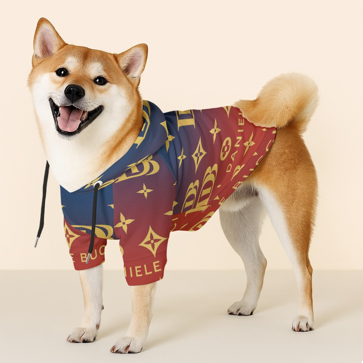 Daniele Bucci black and gold Pet Hoodie Sweatshirt