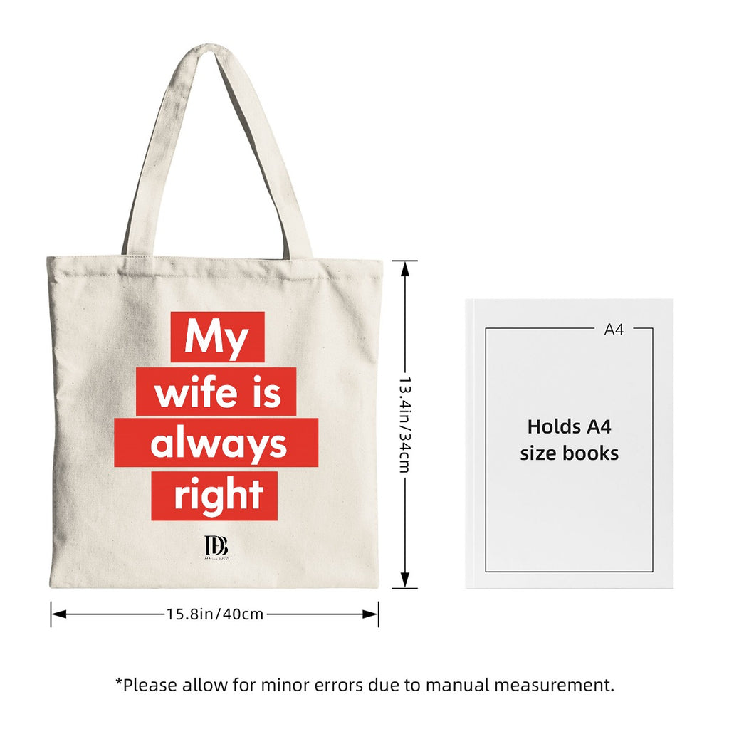 My wife is always right shopping bag