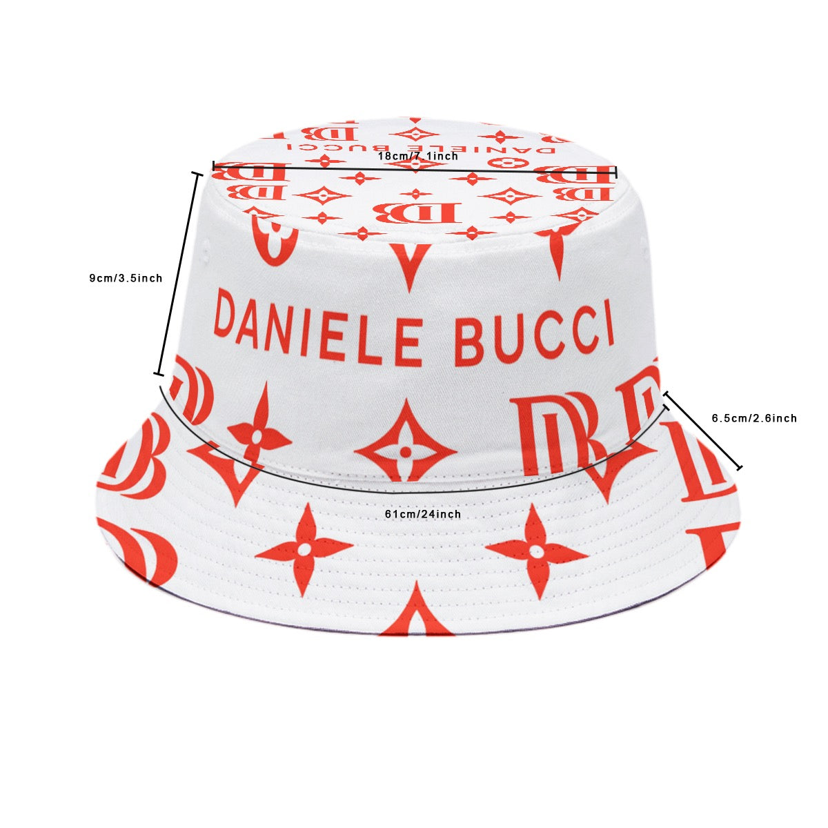 Daniele Bucci white and red Bucket Hat