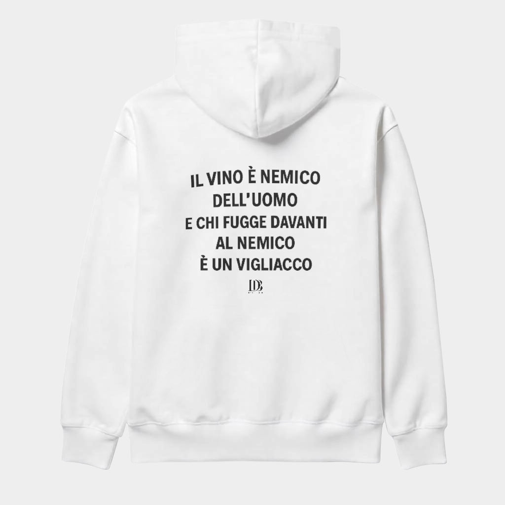 Il vino è nemico dell’uomo e chi fugge davanti al nemico è un vigliacco unisex Hoodie