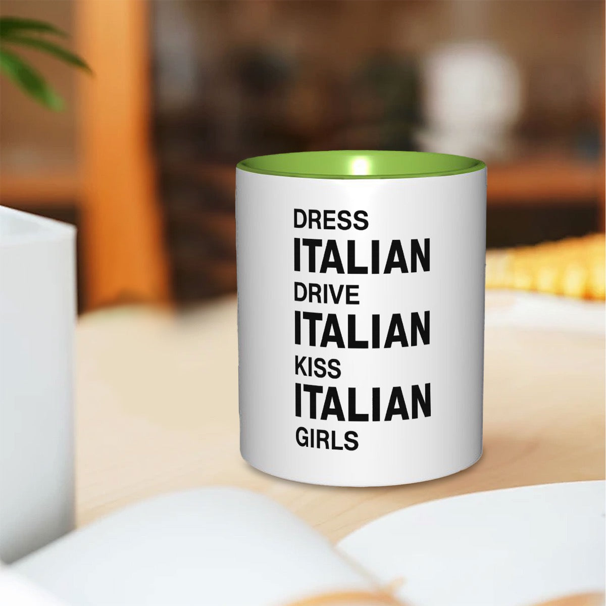 Dress Italian drive Italian kiss Italian girls 11oz Double Color Mug