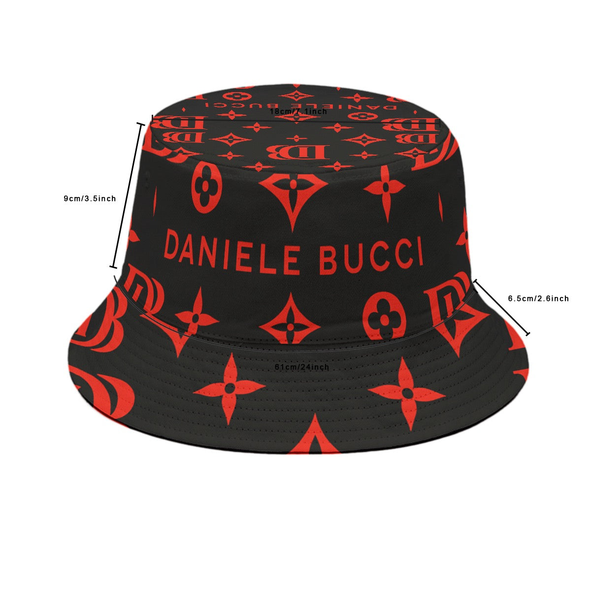 Daniele Bucci red and black Bucket Hat