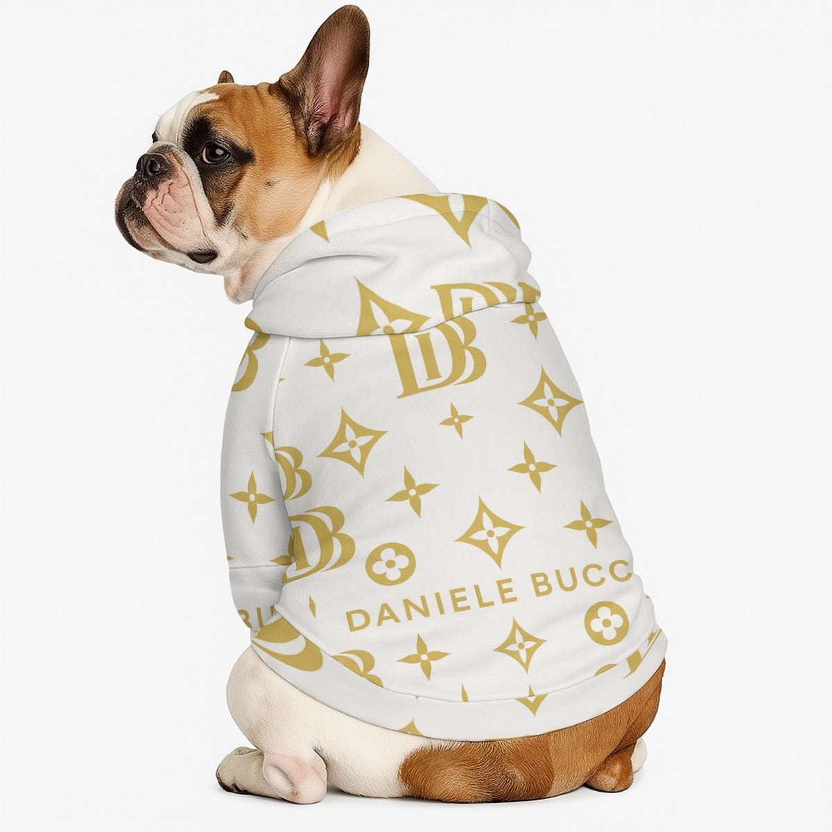 Daniele Bucci white and gold Pet Hoodie Sweatshirt