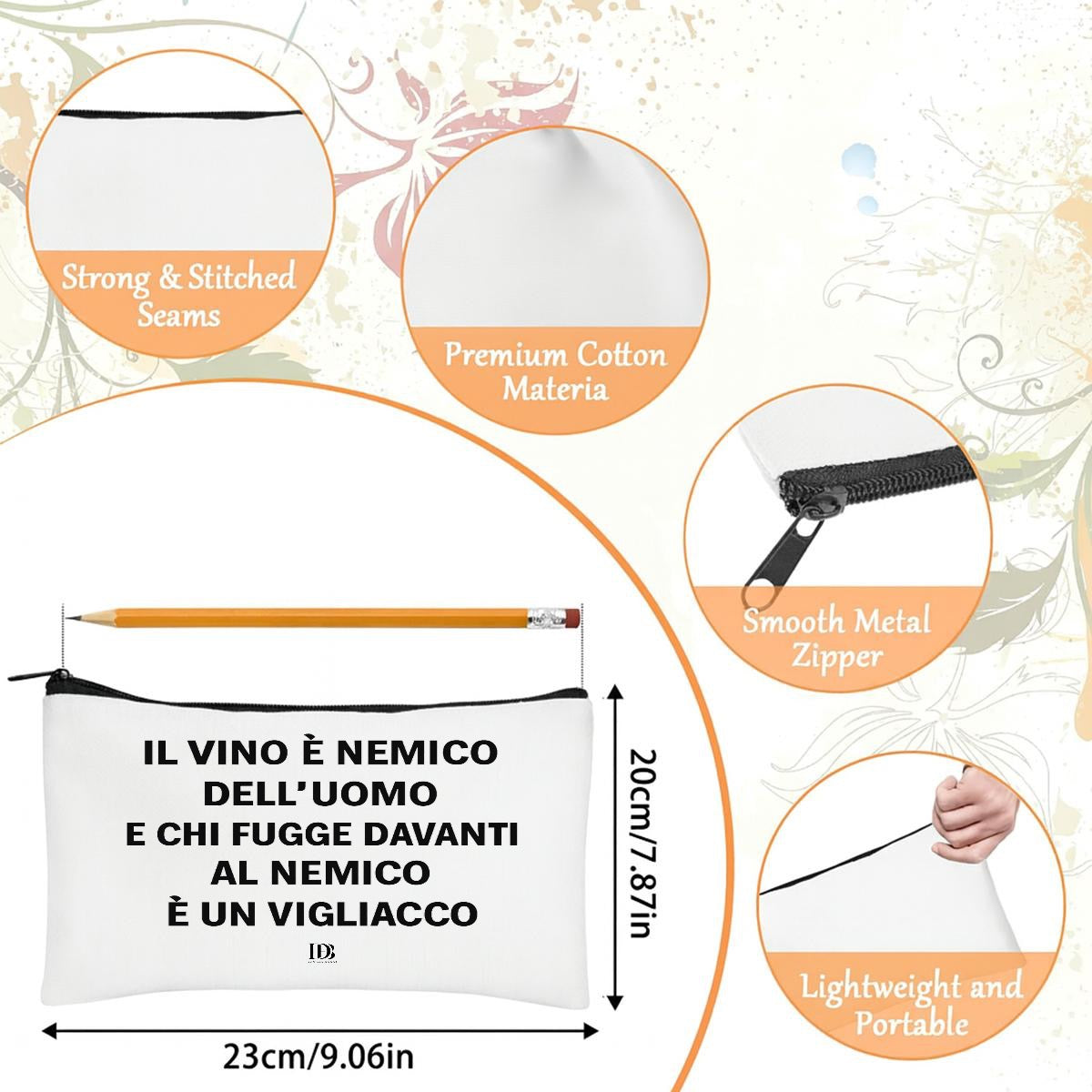 Il vino è nemico dell’uomo e chi fugge davanti al nemico è un vigliacco Travel Organizer bag