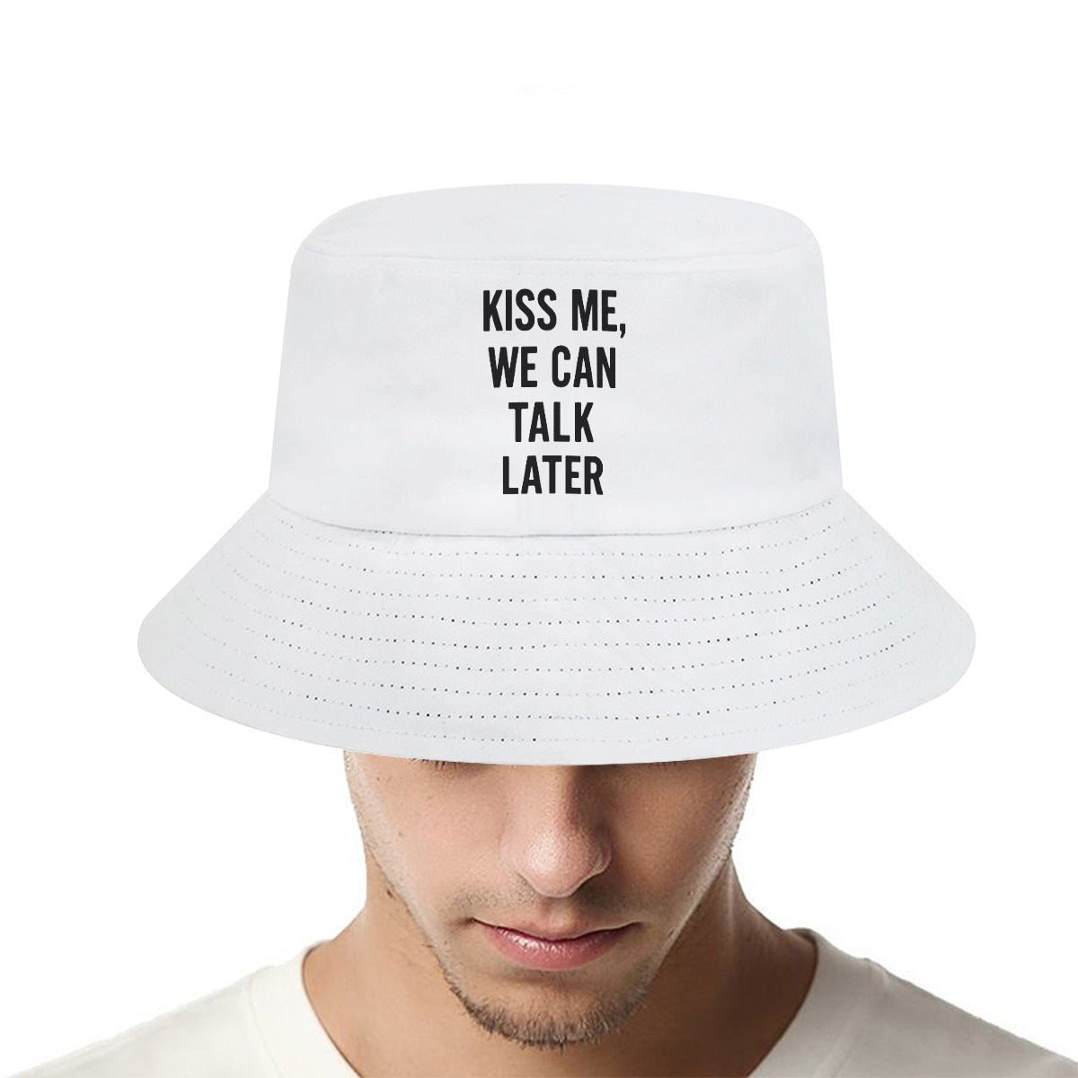 Kiss me we can talk later Bucket Hat