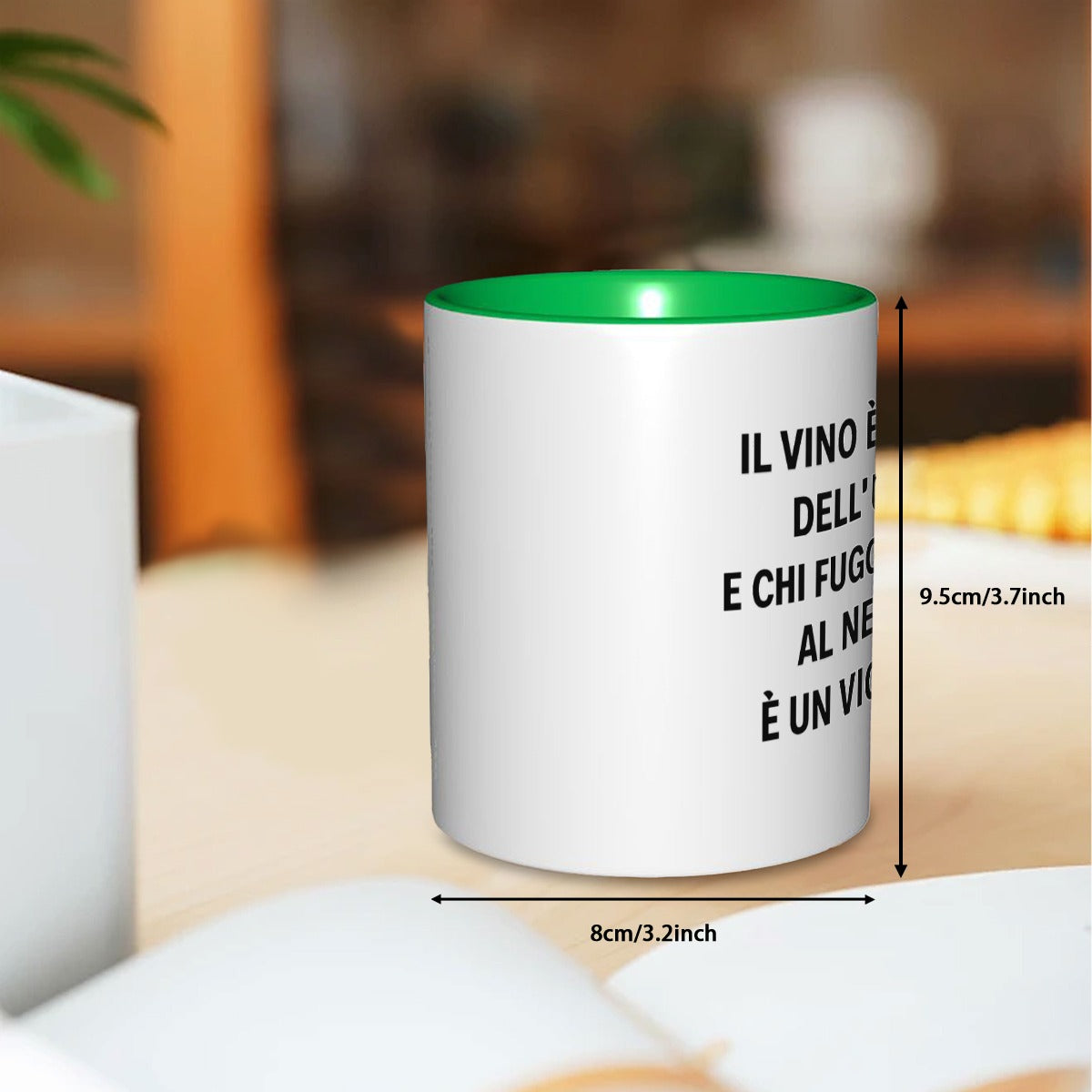 Il vino è nemico dell’uomo e chi fugge davanti al nemico è un vigliacco 11oz Double Color Mug