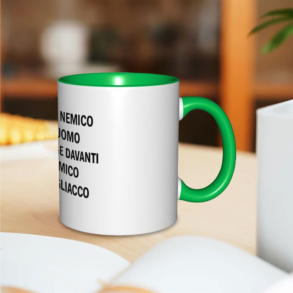 Il vino è nemico dell’uomo e chi fugge davanti al nemico è un vigliacco 11oz Double Color Mug